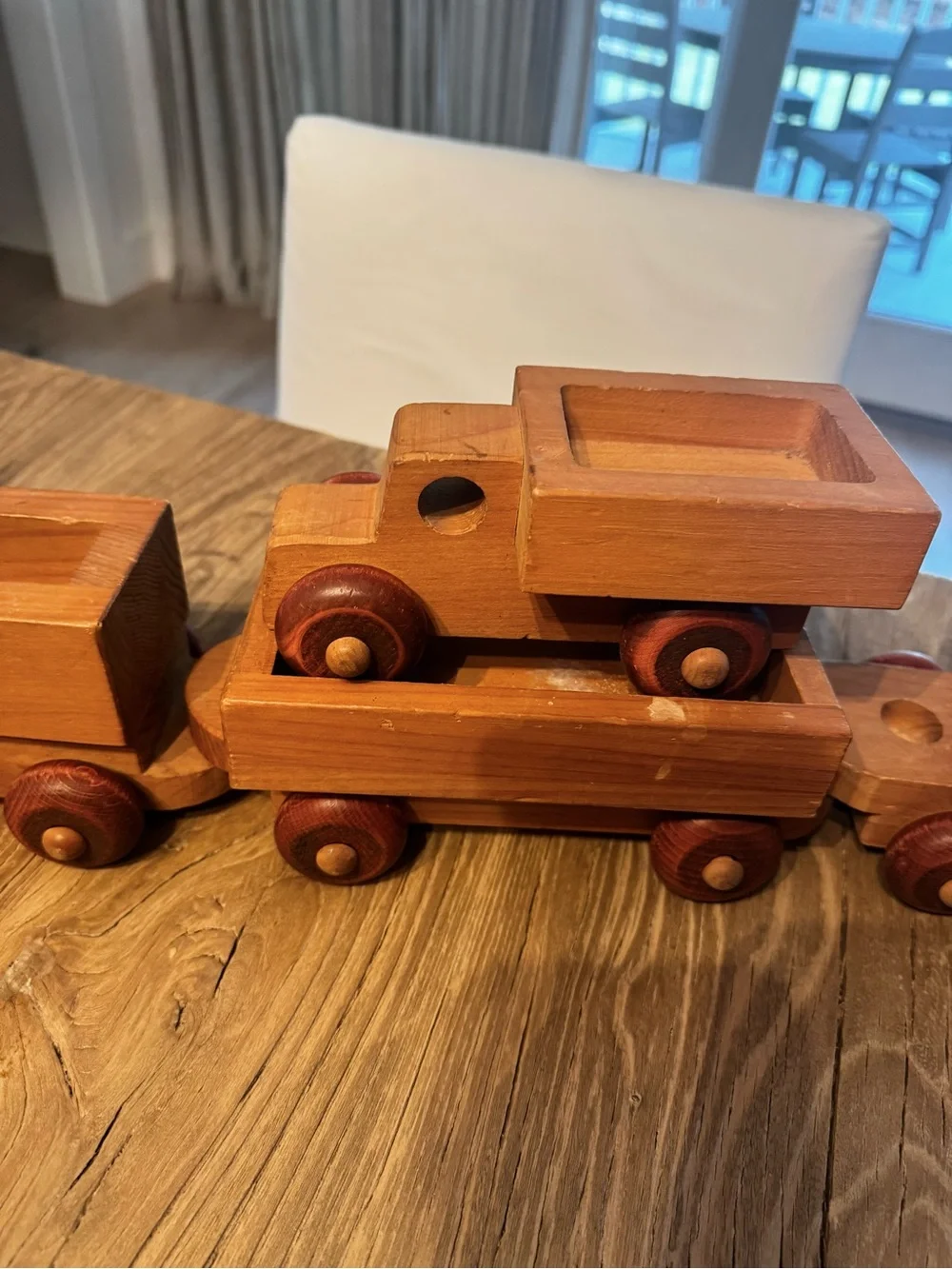 Vintage Montgomery Schoolhouse Wooden 5 Piece Train Large